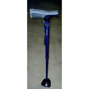 Lightweight Compact Honeybull Blue Walking Cane, 8 Adjustable Heights